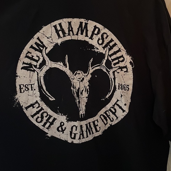 Black Long Sleeve NH Fish & Game Dept TShirt - Picture 3 of 3